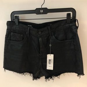 Black wax finished AG shorts